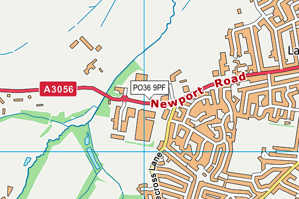 PO36 9PF map - OS VectorMap District (Ordnance Survey)