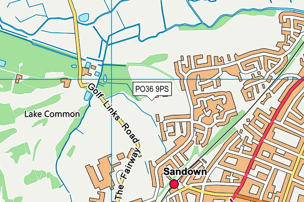 PO36 9PS map - OS VectorMap District (Ordnance Survey)