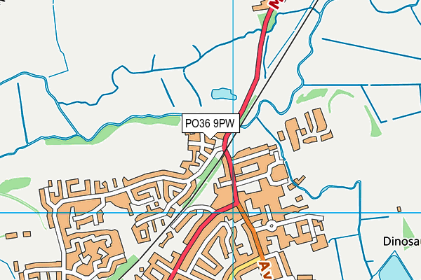 PO36 9PW map - OS VectorMap District (Ordnance Survey)