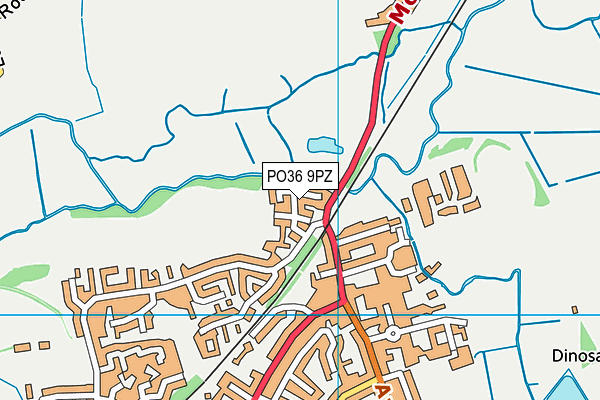 PO36 9PZ map - OS VectorMap District (Ordnance Survey)