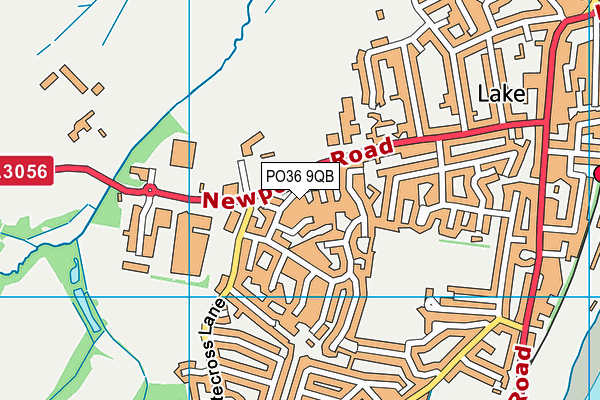 PO36 9QB map - OS VectorMap District (Ordnance Survey)