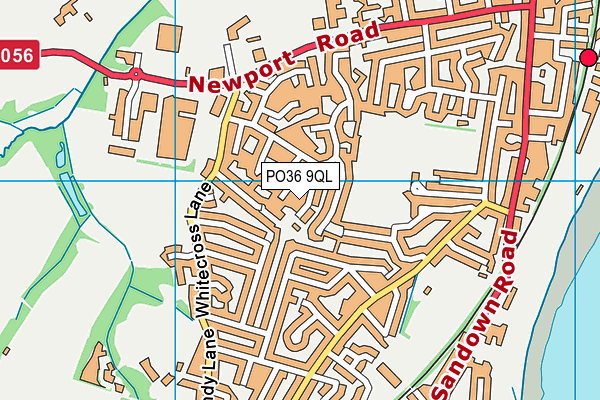 PO36 9QL map - OS VectorMap District (Ordnance Survey)