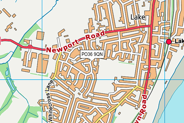 PO36 9QN map - OS VectorMap District (Ordnance Survey)