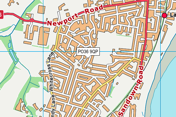 PO36 9QP map - OS VectorMap District (Ordnance Survey)