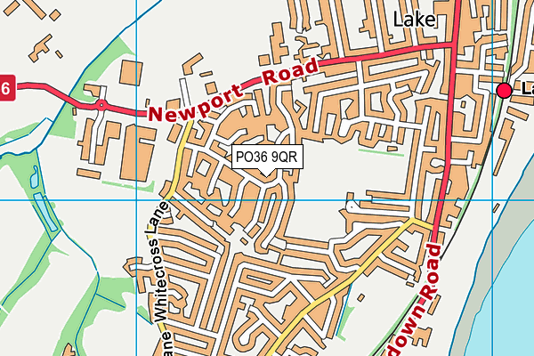 PO36 9QR map - OS VectorMap District (Ordnance Survey)