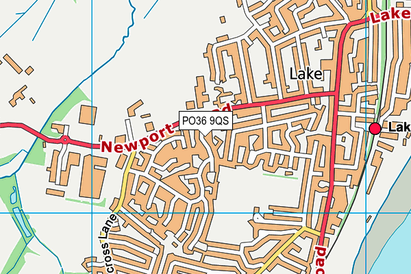 PO36 9QS map - OS VectorMap District (Ordnance Survey)