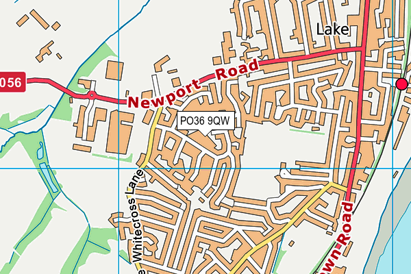 PO36 9QW map - OS VectorMap District (Ordnance Survey)