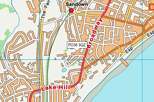 PO36 9QZ map - OS VectorMap District (Ordnance Survey)