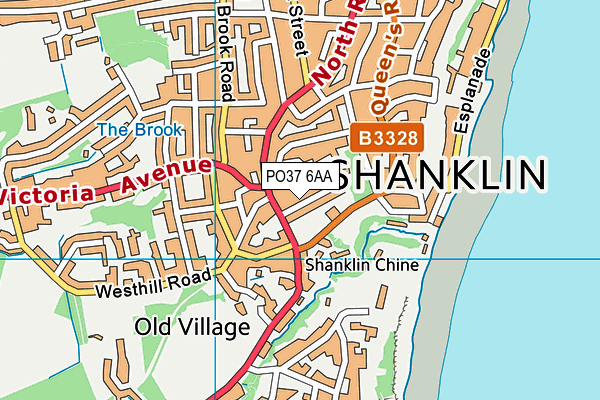 PO37 6AA map - OS VectorMap District (Ordnance Survey)