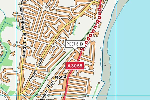 PO37 6HX map - OS VectorMap District (Ordnance Survey)