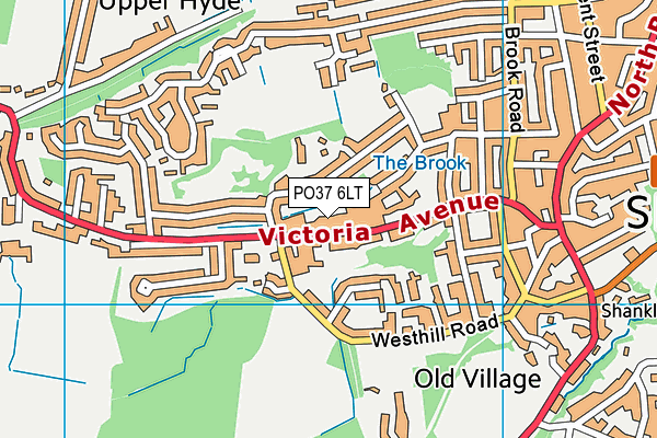 PO37 6LT map - OS VectorMap District (Ordnance Survey)