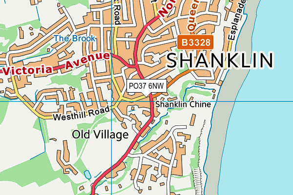 PO37 6NW map - OS VectorMap District (Ordnance Survey)