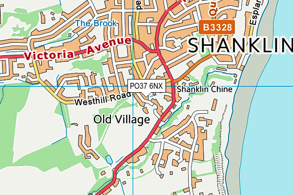 PO37 6NX map - OS VectorMap District (Ordnance Survey)