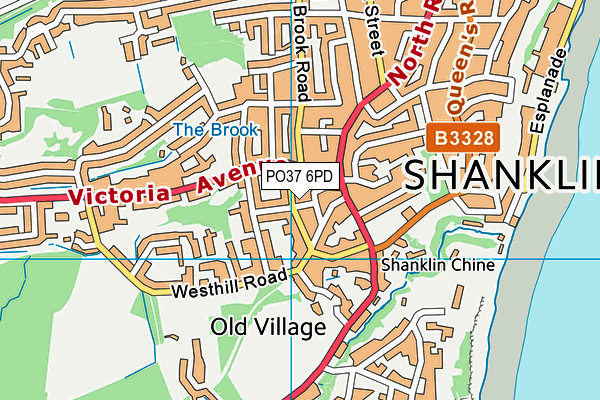 PO37 6PD map - OS VectorMap District (Ordnance Survey)