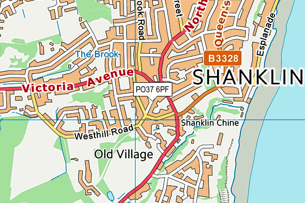 PO37 6PF map - OS VectorMap District (Ordnance Survey)