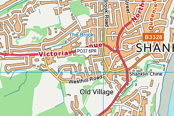 PO37 6PR map - OS VectorMap District (Ordnance Survey)