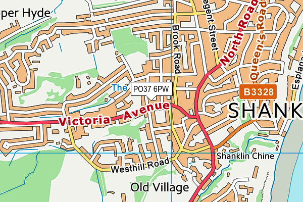 PO37 6PW map - OS VectorMap District (Ordnance Survey)