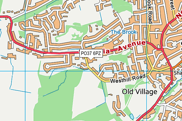 PO37 6PZ map - OS VectorMap District (Ordnance Survey)