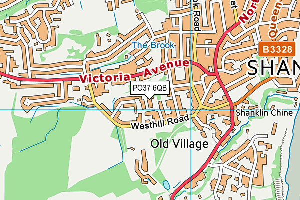 PO37 6QB map - OS VectorMap District (Ordnance Survey)