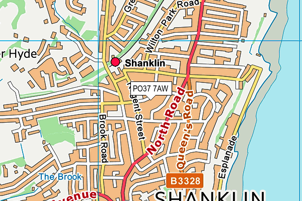 PO37 7AW map - OS VectorMap District (Ordnance Survey)