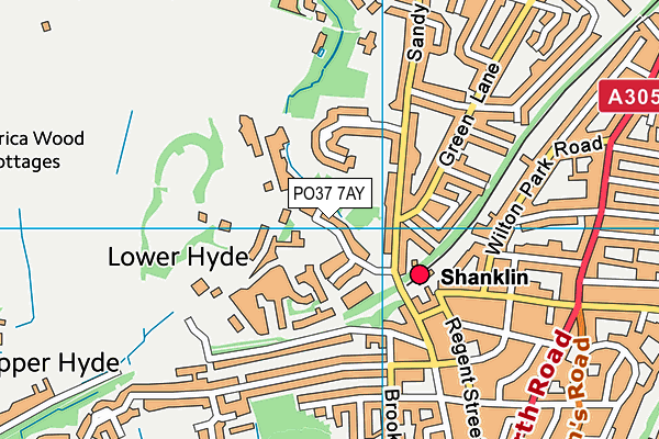 PO37 7AY map - OS VectorMap District (Ordnance Survey)