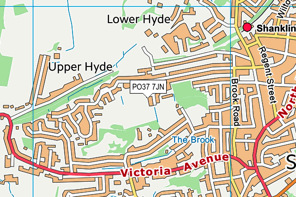 PO37 7JN map - OS VectorMap District (Ordnance Survey)
