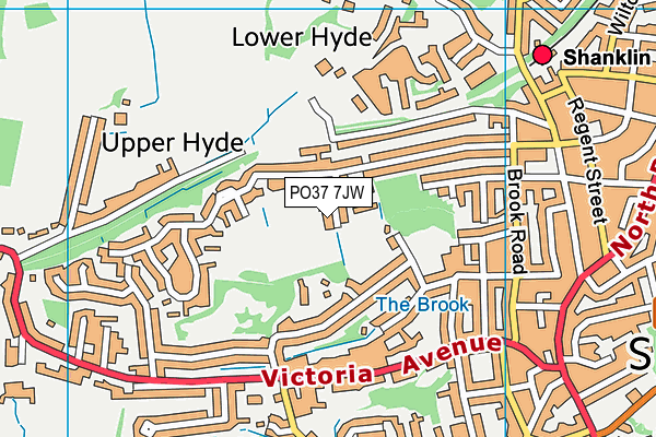 PO37 7JW map - OS VectorMap District (Ordnance Survey)