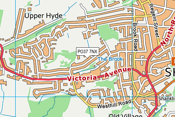 PO37 7NX map - OS VectorMap District (Ordnance Survey)