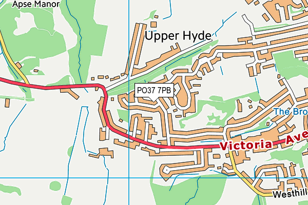 PO37 7PB map - OS VectorMap District (Ordnance Survey)