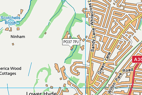 PO37 7PJ map - OS VectorMap District (Ordnance Survey)