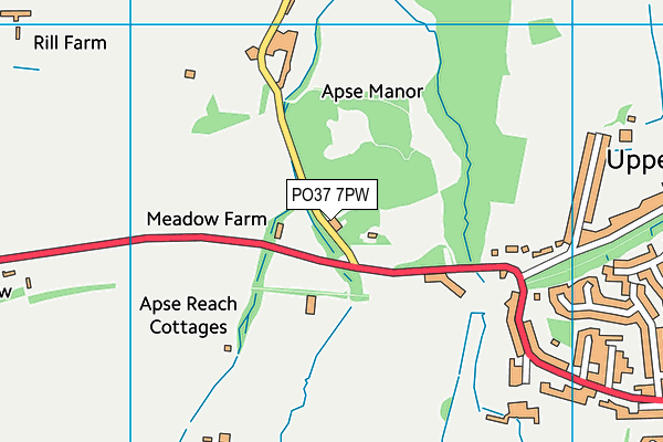 PO37 7PW map - OS VectorMap District (Ordnance Survey)