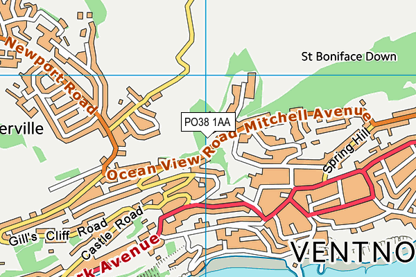 PO38 1AA map - OS VectorMap District (Ordnance Survey)