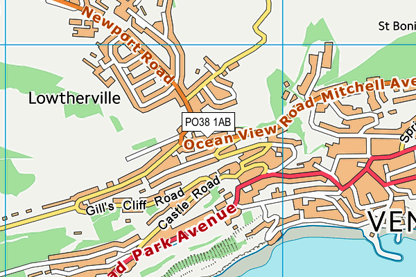 PO38 1AB map - OS VectorMap District (Ordnance Survey)