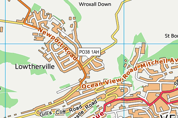 PO38 1AH map - OS VectorMap District (Ordnance Survey)