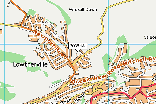 PO38 1AJ map - OS VectorMap District (Ordnance Survey)