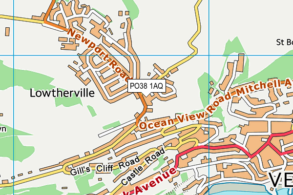 PO38 1AQ map - OS VectorMap District (Ordnance Survey)