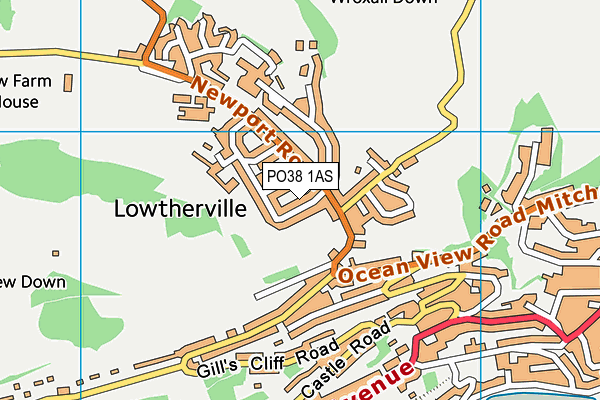 PO38 1AS map - OS VectorMap District (Ordnance Survey)