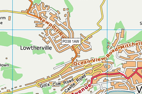 PO38 1AW map - OS VectorMap District (Ordnance Survey)