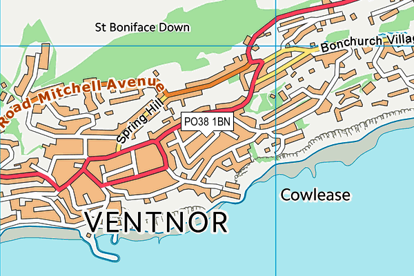 PO38 1BN map - OS VectorMap District (Ordnance Survey)