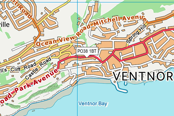 PO38 1BT map - OS VectorMap District (Ordnance Survey)