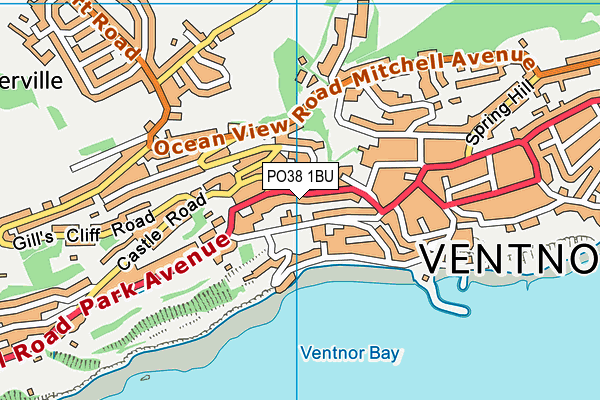 PO38 1BU map - OS VectorMap District (Ordnance Survey)