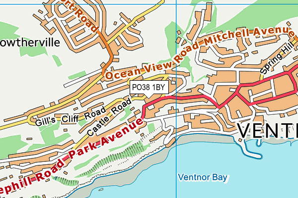 PO38 1BY map - OS VectorMap District (Ordnance Survey)