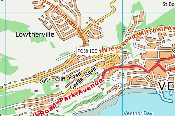 PO38 1DE map - OS VectorMap District (Ordnance Survey)