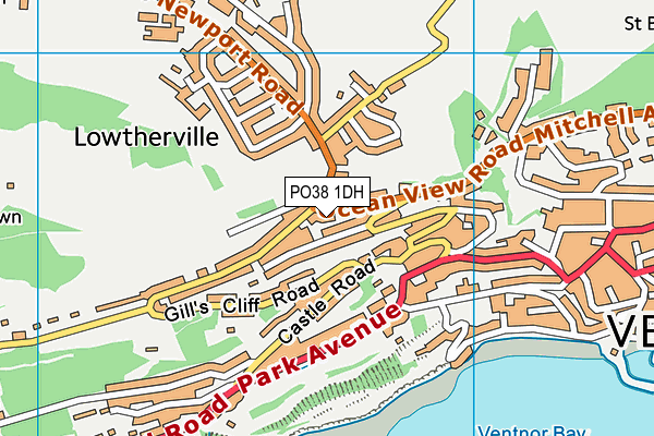 PO38 1DH map - OS VectorMap District (Ordnance Survey)