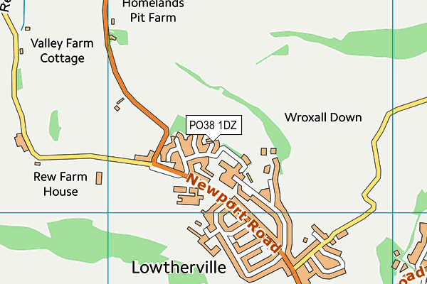 PO38 1DZ map - OS VectorMap District (Ordnance Survey)