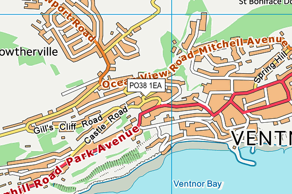 PO38 1EA map - OS VectorMap District (Ordnance Survey)