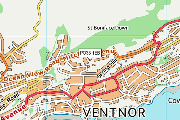 PO38 1EB map - OS VectorMap District (Ordnance Survey)