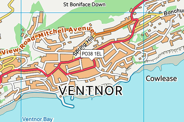 PO38 1EL map - OS VectorMap District (Ordnance Survey)