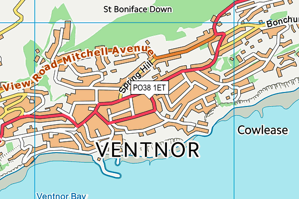 PO38 1ET map - OS VectorMap District (Ordnance Survey)