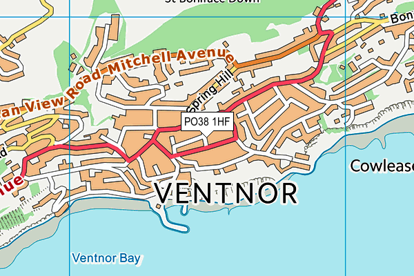 PO38 1HF map - OS VectorMap District (Ordnance Survey)